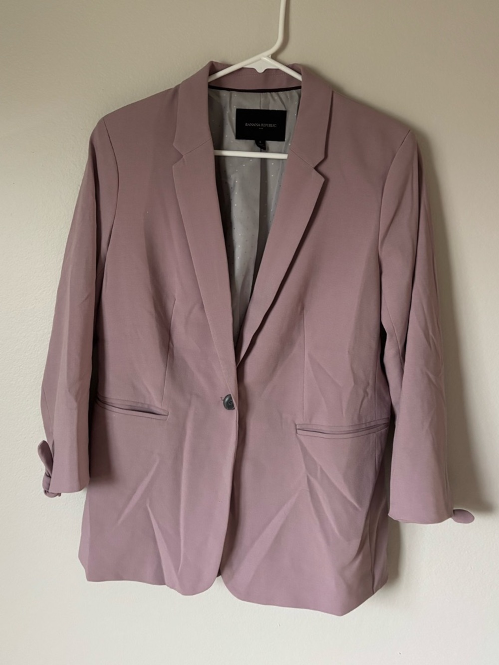 Banana Republic Blazer, Periwinkle Color, Tie Sleeve Cuff, Size 8